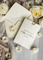 Zaproszenia ślubne z perełkami / tłoczeniem zaproszenia ślubne w kieszonce, eleganckie zaproszenia ślubne z tłoczonymi kwiatami, tłoczone zaproszenia na ślub i wesele, tłoczone zaproszenie ślubne0