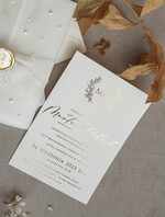 Zaproszenia ślubne z perełkami / tłoczeniem zaproszenia ślubne z perełkami, minimalistyczne zaproszenie na ślub z perełkami i kalką, rwane złocone zaproszenie na ślub cywilny perły8