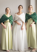 Panna Młoda Bolerka bolerka, narzutki, sweterki etola dla świadkowej i druhny z weluru na ślub zimą, zielone bolerko z weluru dla Świadkowej, bolerko na ślub jesienią2