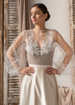 Panna Młoda Bolerka bolerka, narzutki, sweterki eleganckie bolerko ślubne z koronką, koronkowe bolerko do sukni ślubnej, delikatne bolerko ślubne, koronkowa narzutka ślubne, bolerko z koronki 0