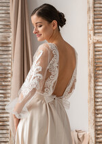 Panna Młoda Bolerka bolerka, narzutki, sweterki śliczne bolerko ślubne z koronką, koronkowe bolerko do sukni ślubnej, delikatne bolerko ślubne, koronkowa narzutka ślubne, bolerko z koronki na ślub latem 3