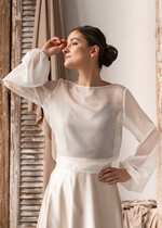 Panna Młoda Bolerka bolerka, narzutki, sweterki Bolerko z odkrytymi plecami, eleganckie bolerko ślubne, bolerko do sukni ślubnej, delikatne bolerko ślubne, letnia narzutka ślubne 2