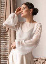 Panna Młoda Bolerka bolerka, narzutki, sweterki Bolerko z odkrytymi plecami, eleganckie bolerko ślubne, bolerko do sukni ślubnej, delikatne bolerko ślubne, letnia narzutka ślubne 4