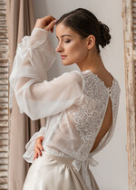 Panna Młoda Bolerka bolerka, narzutki, sweterki piekne bolerko ślubne z koronką na plecach, koronkowe bolerko do sukni ślubnej, delikatne bolerko ślubne, koronkowa narzutka ślubne9