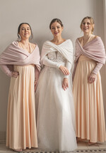 Panna Młoda Bolerka bolerka, narzutki, sweterki Jasno rózowe Bolerko Ślubne Welurowe - Etola Ślubna z Rękawkami - Narzutka I Rękaw w odcieniach różu0