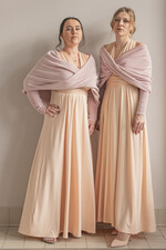 Panna Młoda Bolerka bolerka, narzutki, sweterki Jasno rózowe Bolerko Ślubne Welurowe - Etola Ślubna z Rękawkami - Narzutka I Rękaw w odcieniach różu6