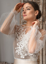 Panna Młoda Bolerka bolerka, narzutki, sweterki śliczne bolerko ślubne z koronką, koronkowe bolerko do sukni ślubnej, delikatne bolerko ślubne, koronkowa narzutka ślubne 2