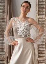 Panna Młoda Bolerka bolerka, narzutki, sweterki śliczne bolerko ślubne z koronką, koronkowe bolerko do sukni ślubnej, delikatne bolerko ślubne, koronkowa narzutka ślubne 3