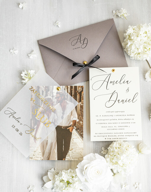  Złote Glamour modne zaproszenia na ślub ze zdjęciem dla gości na pamiątkę, zaproszenia ślubne ze zdjęciem, ślubne zaproszenia z ozdobnym okrągłym nitem