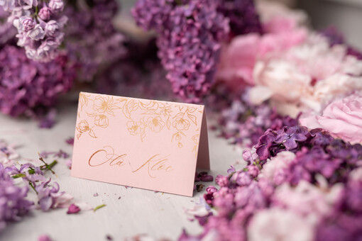  glamour winietki ślubne wizytówki dla gości weselnych, eleganckie złote