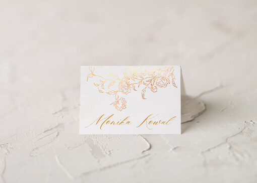  glamour winietki ślubne wizytówki dla gości weselnych, złote lub srebrne napisy