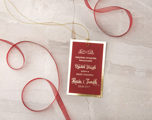  glamour ślubne zawieszki na alkohol, złote śmieszne teksty