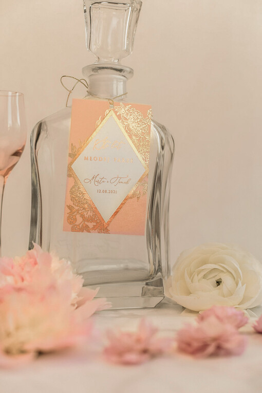  glamour zawieszki na nalewki weselne, glamour z waszą treścią