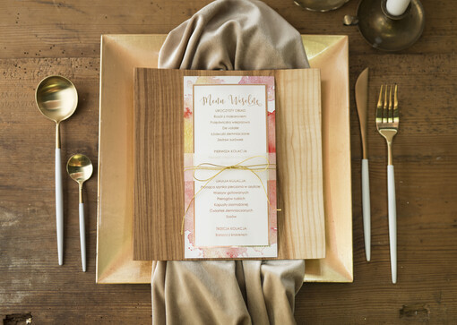  glamour karta dań weselnych menu weselne plan podawania posiłków, złote lub srebrne napisy wasza treść