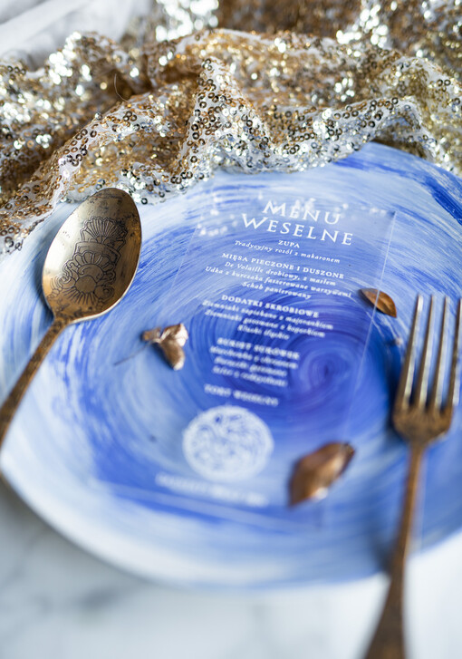  glamour menu weselne lista podawania dań druk na plexi wesele glamour