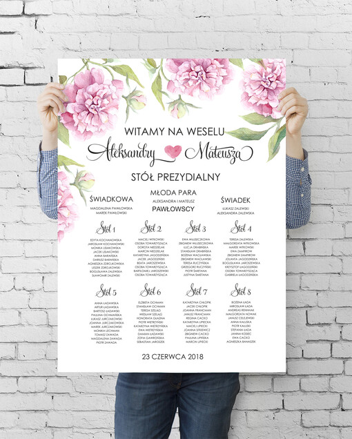  plan stołu plakat  plansza weselna plan stołów weselnych