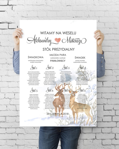  plan stołu plakat  tablica z rozmieszczeniem gości plan stołów weselnych