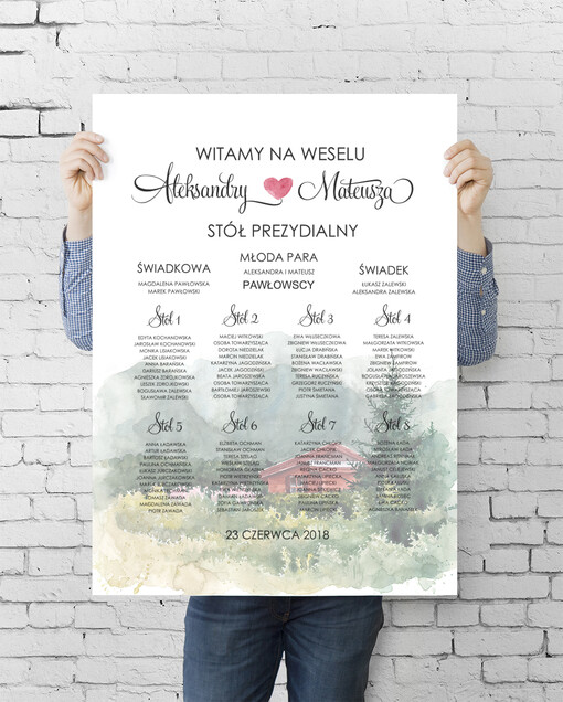  plan stołu plakat  tablica informacyjna dla gości weselnych