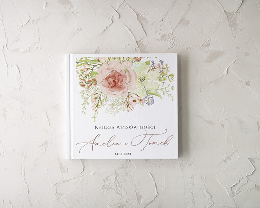  Rustykalne/retro ksiega pamiątkowa na wpisy gości weselnych, w stylu rustykalnym