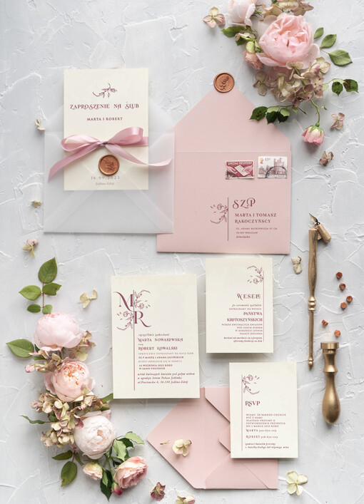  próbki zaproszeń zestaw próbek Minimalistyczne zaproszenie na ślub Eleganckie Zaproszenia ślubne