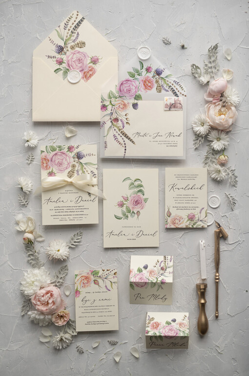  Rustykalne i Natura modne zaproszenia ślubne rustykalne na letnie wesele przeźroczysta koperta