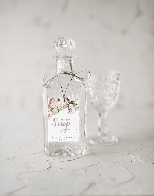  rustykalne ślubne zawieszki na alkohol, rustkalne z dowolną treścią