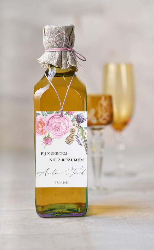  rustykalne etykiety na wódkę weselną, rustykalne z waszą treścią