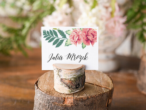  Boho/etno/pióra eleganckie winietki na stół weselny wizytówki ślubne