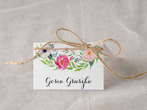  Boho/etno/pióra eleganckie winietki na stół weselny wizytówki ślubne