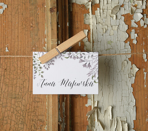  Boho/etno/pióra karteczki ślubne winietki weselne