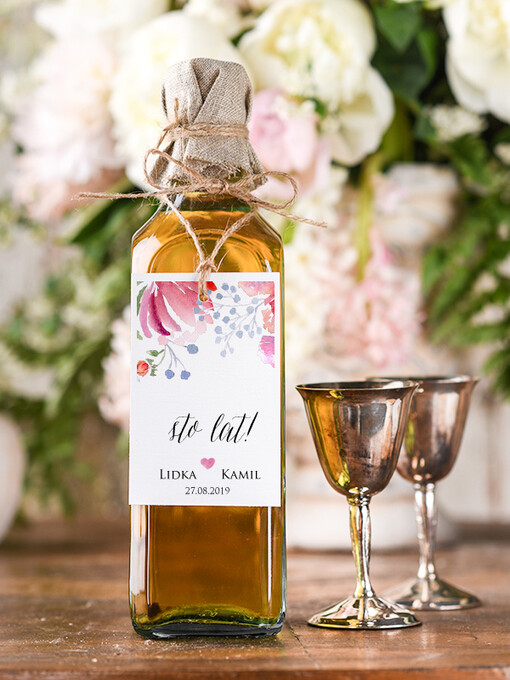  boho/etno/pióra zawieszka etykieta na alkohole weselne, boho duzo tekstow do wyboru