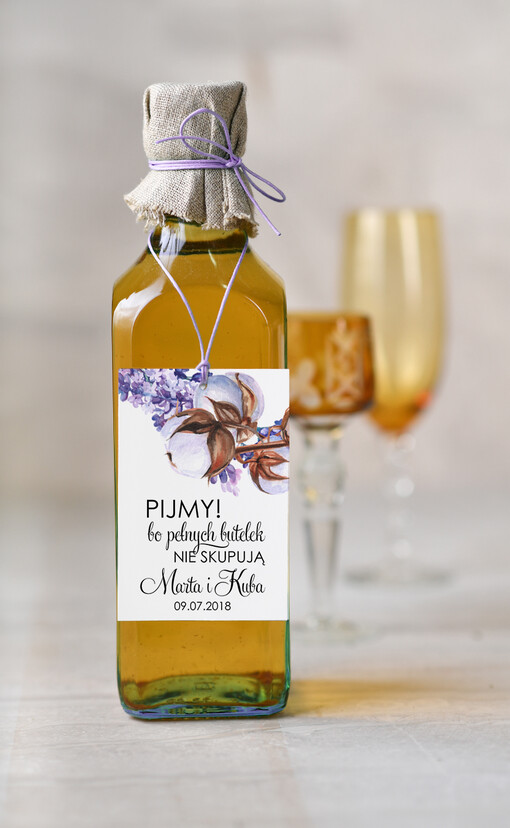 boho/etno/pióra zawieszki ślubne na butelki, boho wasza tresc