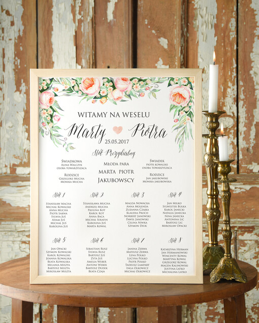  Plakaty Boho plansza powitanie gości i plan stołów w jednym, plakaty boho kwiaty eteryczne