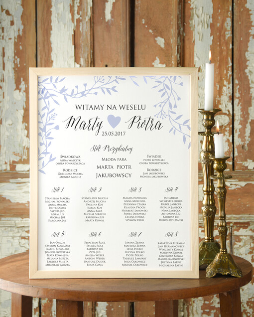  Plakaty Boho powitanie i usadzenie gości plan stołów weselnych, boho styl romantyczne kwiaty