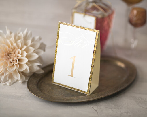  Glamour numerki na stół stoły weselne, zlocone w stylu glamour