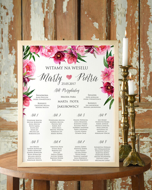  Plakaty Rustykalne plan stołów na wesele tablica z rozmieszczeniem gości, rustykalny styl wybierz rozmiar