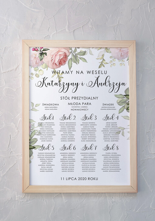  Plakaty Rustykalne plansza weselna plan stołów weselnych, wybierz rozmiar rustykalne