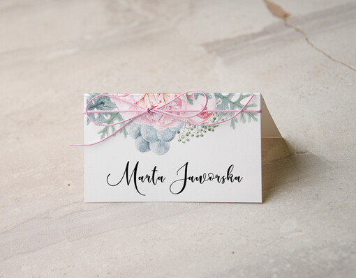  botaniczne podróżnicze  ślubne winietki na stół weselny, eleganckie