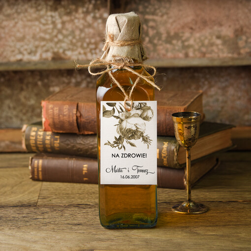  botaniczne podróżnicze  zawieszka etykieta na alkohole weselne, botaniczne z waszą treścią