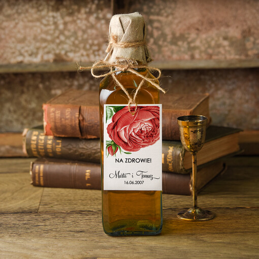  botaniczne podróżnicze  etykiety na butelki weselne, botaniczne tekst dowolny