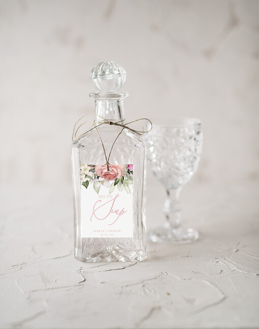  botaniczne podróżnicze  etykieta na wódkę weselną, boho dowolny tekst