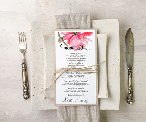  akwarele ślubne menu karta potraw weselnych, malowane akwarele wasza tresc