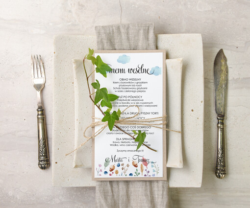 akwarele weselne menu karta potraw weselnych, dowolna tresc akwarele