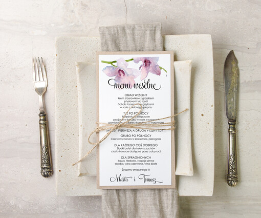  akwarele weselne menu karta potraw weselnych, malowane akwarele wasza tresc
