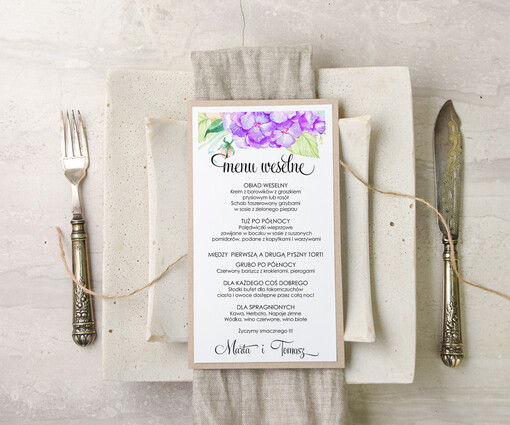  akwarele menu weselne na stół karta dań weselnych, dowolna tresc akwarele