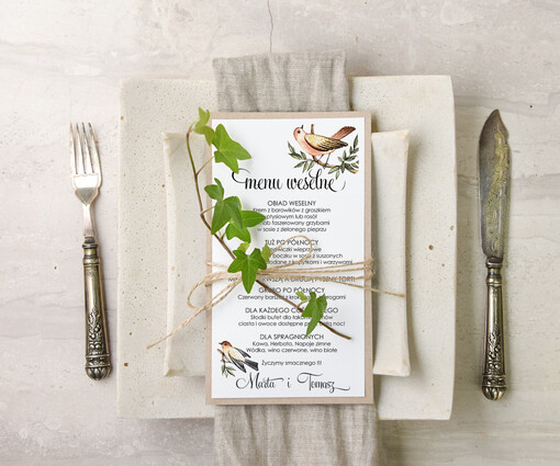  akwarele menu ślubne z planem posiłków, malowane akwarele wasza tresc