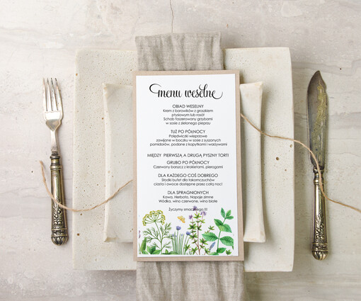  akwarele weselne menu karta potraw weselnych, akwarelki dowolna tresc