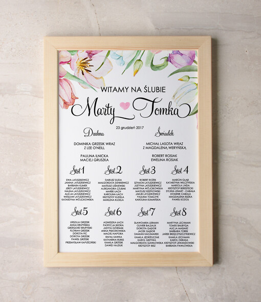  Plakaty Akwarele powitanie i usadzenie gości plan stołów weselnych, malowane akwarelkowe wzory dopasuj rozmiar