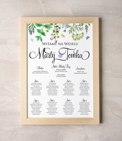  Plakaty Akwarele tablica informacyjna dla gości weselnych, wiele rozmiarów do wyboru romantyczne akwarelki