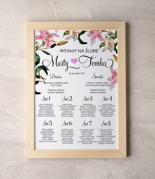  Plakaty botaniczne podróżnicze plan stołów  weselnych usadzenie gości na weselu, rustykalne wybierz swoj rozmiar